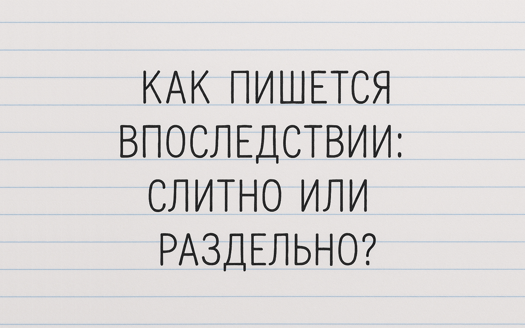 Впоследствии как пишется слитно или раздельно правило