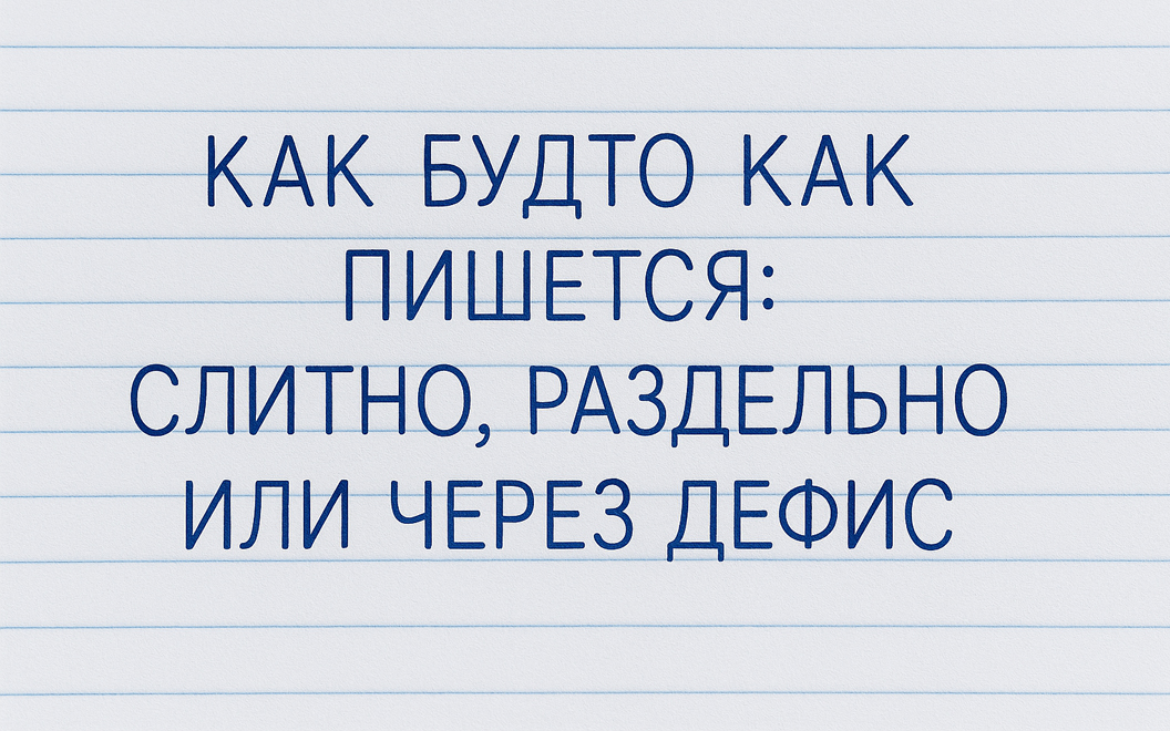 Как будто как пишется слитно, раздельно или через дефис