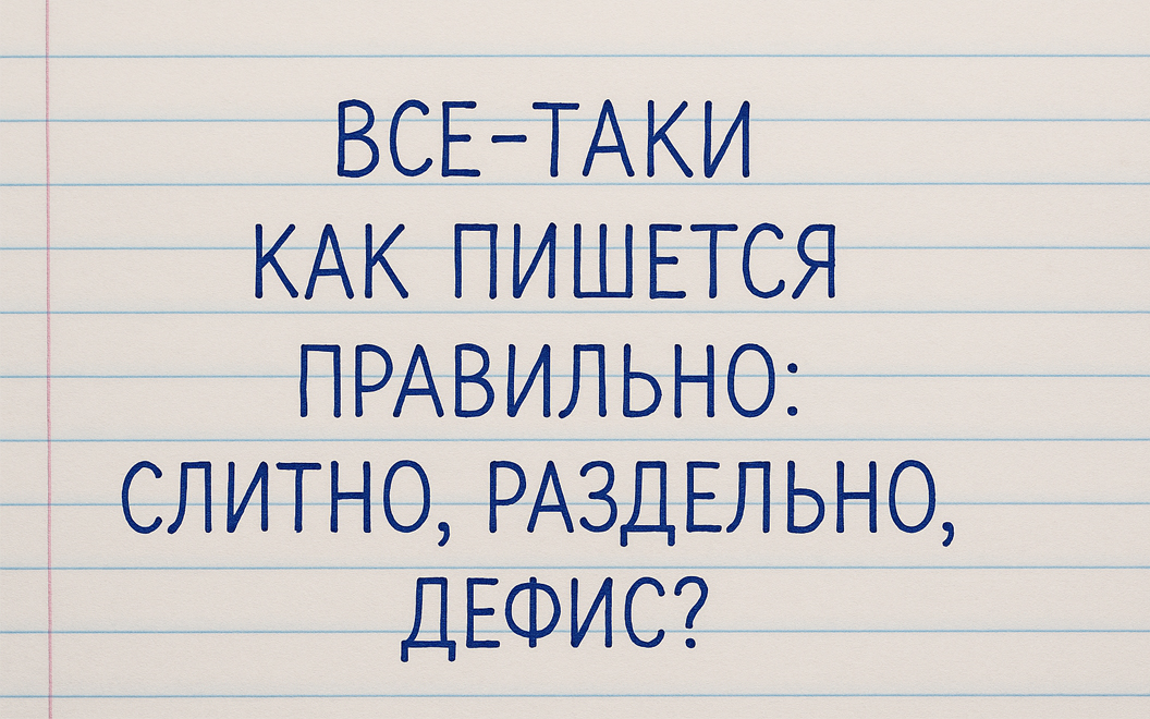 Все-таки как пишется правильно: слитно, раздельно, дефис?
